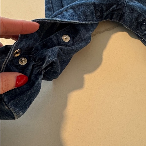 Vintage! OshKosh B'gosh Classic Blue Footed Overalls, sz 6-9 Months - Picture 5 of 9